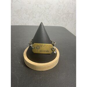 "Just Breathe" Inspirational Bracelet With Double Chain Design